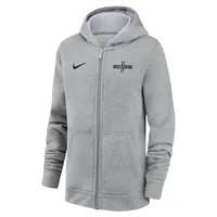 Sweat à capuche et fermeture éclair intégrale du club avec logo de l'équipe nationale d'Angleterre Nike gris pour jeune