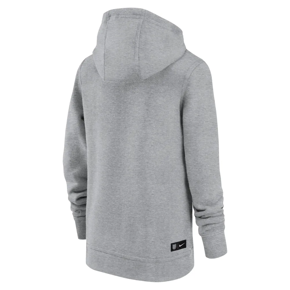 Youth Nike Gray England National Team Logo Club Full-Zip Hoodie