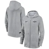 Sweat à capuche et fermeture éclair intégrale du club avec logo de l'équipe nationale d'Angleterre Nike gris pour jeune