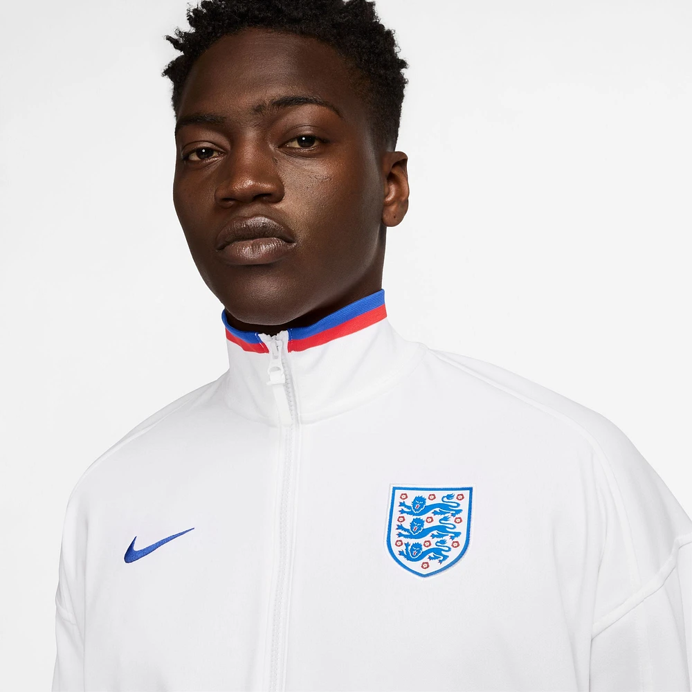 Veste Nike blanche pour homme de l'équipe nationale féminine d'Angleterre 2025 Academy Pro Performance Anthem entièrement zippée