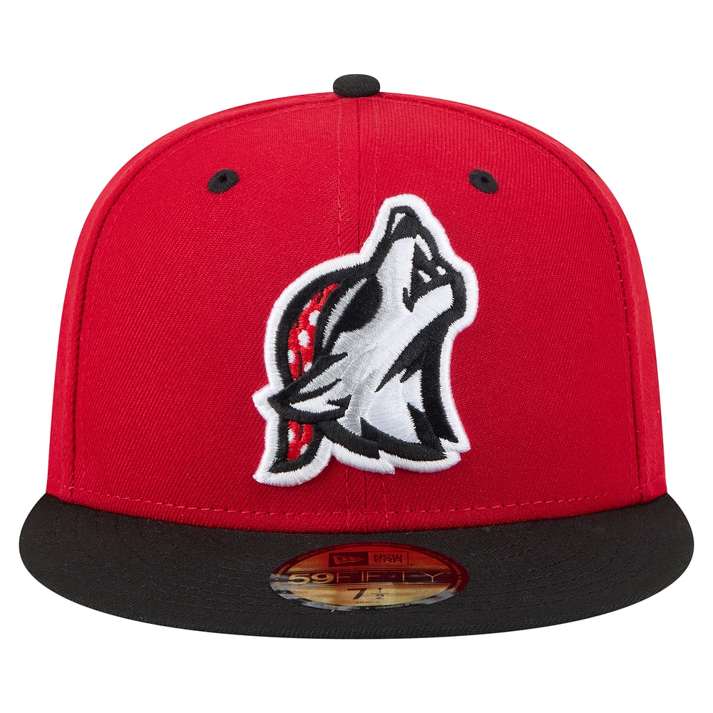 Casquette ajustée 59FIFTY pour homme Erie SeaWolves Authentic Collection New Era rouge/noir