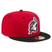 Casquette ajustée 59FIFTY pour homme Erie SeaWolves Authentic Collection New Era rouge/noir