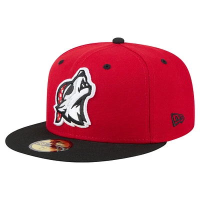Casquette ajustée 59FIFTY pour homme Erie SeaWolves Authentic Collection New Era rouge/noir
