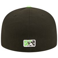 Men's New Era Black/Neon Green Erie SeaWolves Theme Night 59FIFTY Fitted Hat