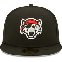 Men's New Era Black Erie SeaWolves Authentic Collection Team Home 59FIFTY Fitted Hat