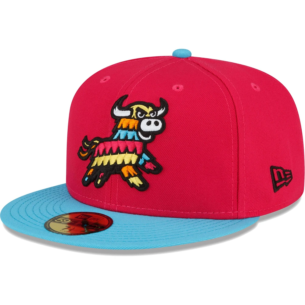 Casquette ajustée 59FIFTY Erie SeaWolves Copa De La Diversion New Era corail/bleu clair pour homme