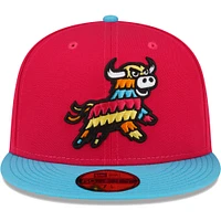 Men's New Era Coral/Light Blue Erie SeaWolves Copa De La Diversion 59FIFTY Fitted Hat