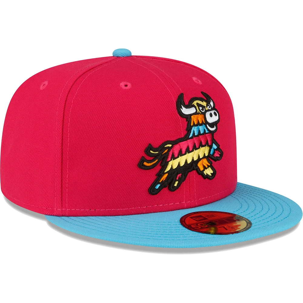 Men's New Era Coral/Light Blue Erie SeaWolves Copa De La Diversion 59FIFTY Fitted Hat