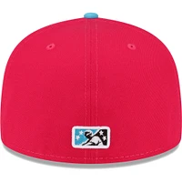 Men's New Era Coral/Light Blue Erie SeaWolves Copa De La Diversion 59FIFTY Fitted Hat