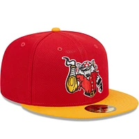 Casquette ajustée 59FIFTY Erie SeaWolves Marvel x Minor League New Era rouge/jaune pour homme