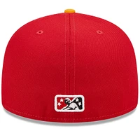 Casquette ajustée 59FIFTY Erie SeaWolves Marvel x Minor League New Era rouge/jaune pour homme