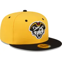 Casquette ajustée 59FIFTY avec logo alternatif Erie SeaWolves jaune New Era pour homme