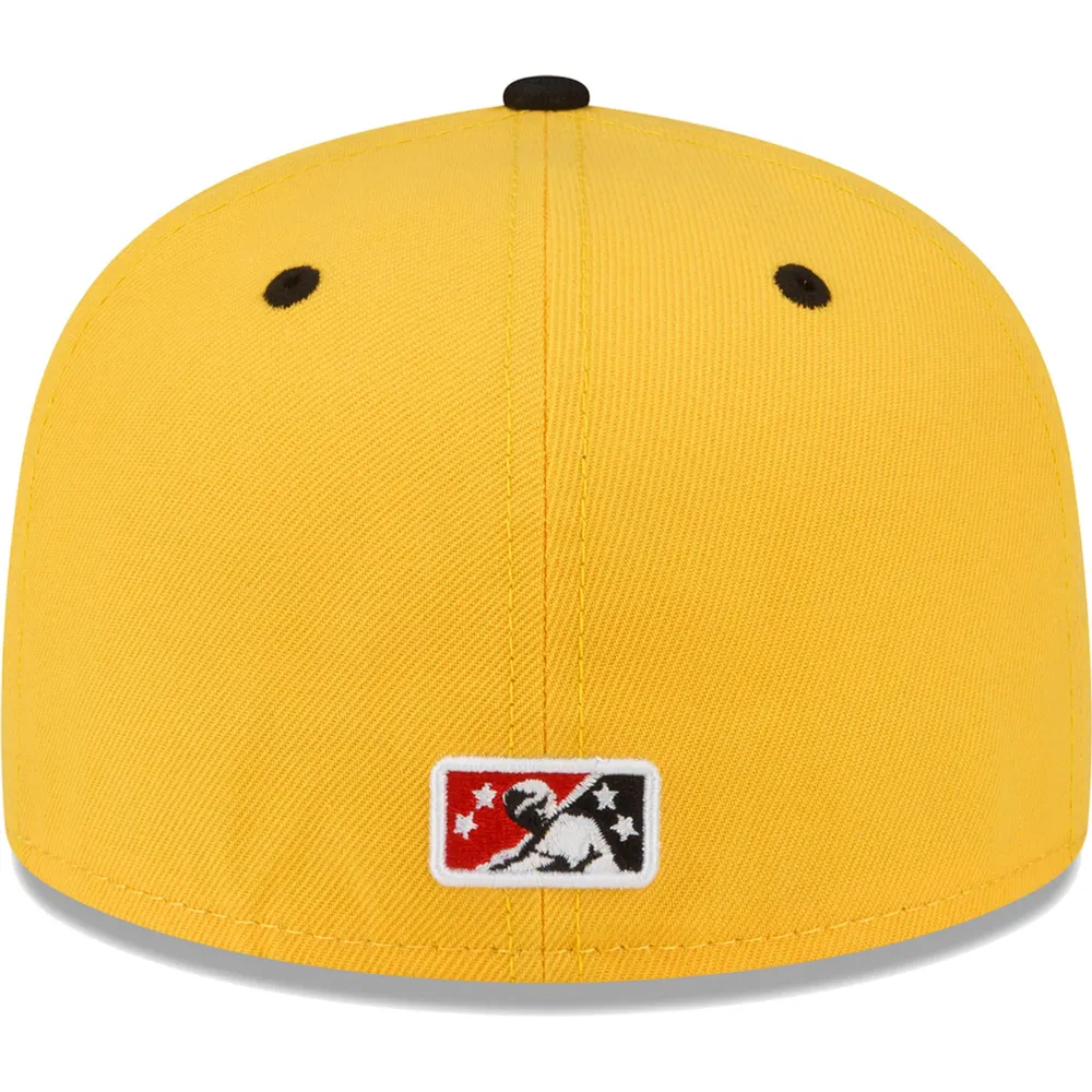 Casquette ajustée 59FIFTY avec logo alternatif Erie SeaWolves jaune New Era pour homme