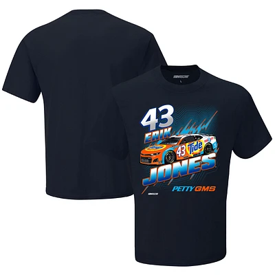 T-shirt à carreaux pour homme bleu marine Erik Jones Tide 1-Spot Car