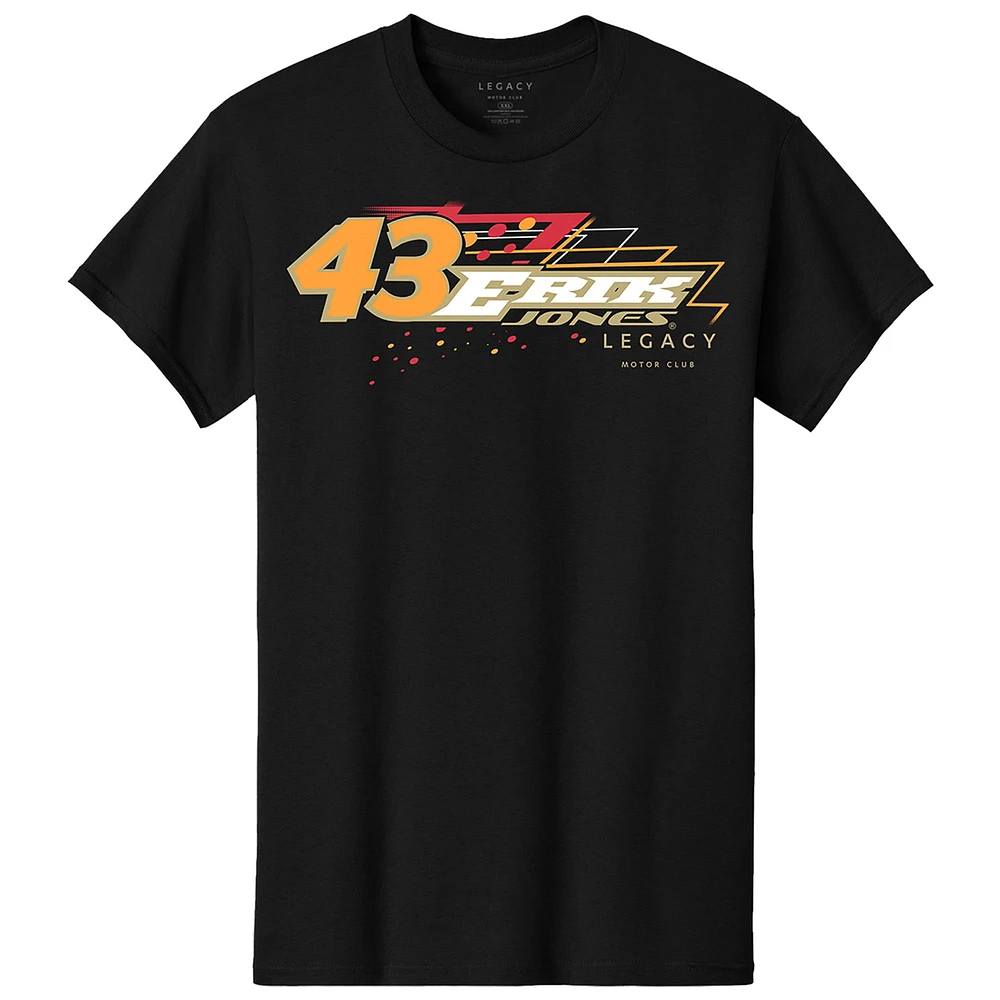 T-shirt noir pour hommes, collection LEGACY Motor Club Team, Erik Jones Family Dollar Car