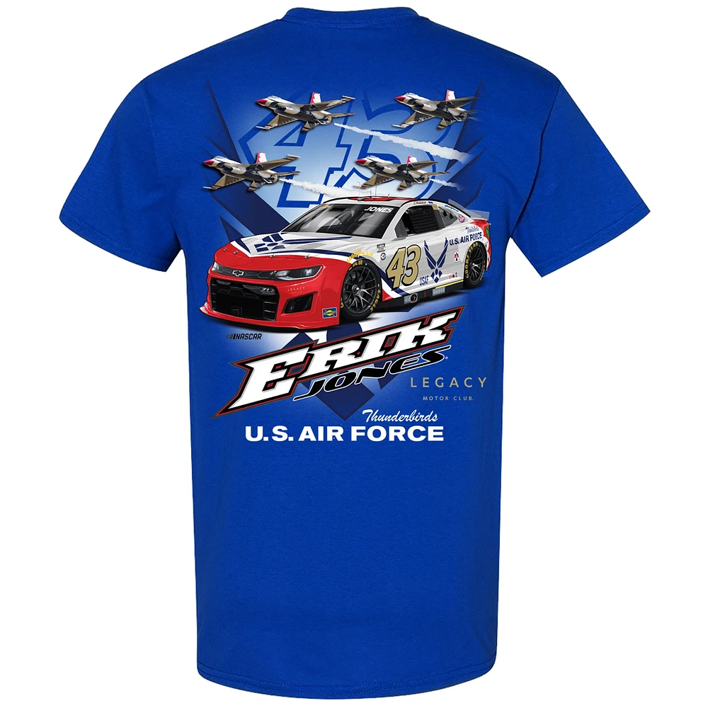 T-shirt pour homme LEGACY Motor Club Team Collection Royal Erik Jones U.S. Air Force Car