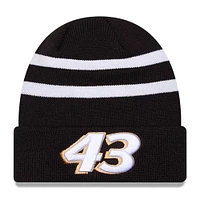 Bonnet en tricot à revers Erik Jones New Era noir/blanc pour hommes