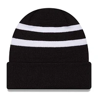 Bonnet en tricot à revers Erik Jones New Era noir/blanc pour hommes