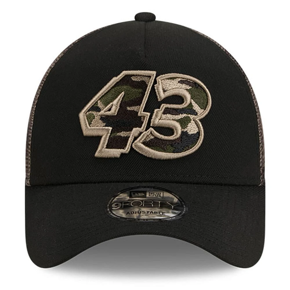 Men's New Era  Black Erik Jones  Camo 9FORTY A-Frame Trucker Adjustable Hat