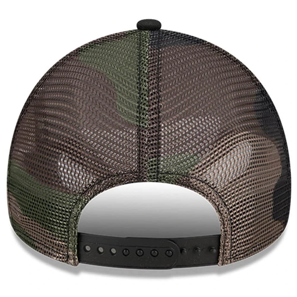 Men's New Era  Black Erik Jones  Camo 9FORTY A-Frame Trucker Adjustable Hat