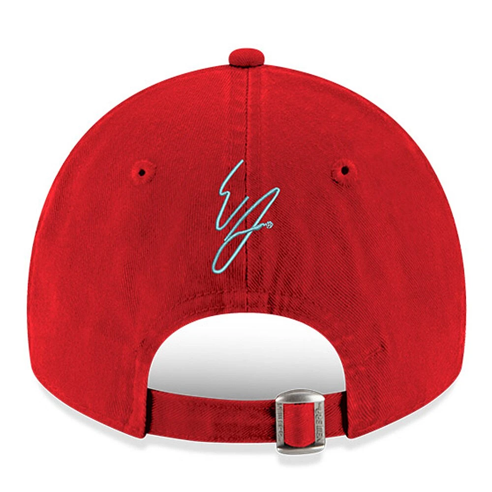 Men's New Era Red Erik Jones Enzyme Washed 9TWENTY Adjustable Hat