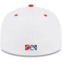 Men's New Era White Eugene Emeralds Theme Nights Pranksters  59FIFTY Fitted Hat