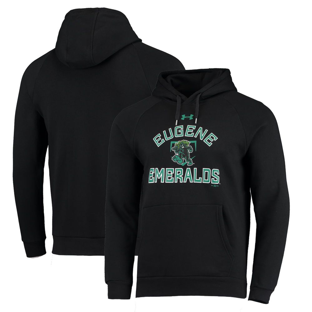 Men's Under Armour Black Eugene Emeralds All Day Raglan Fleece Pullover Hoodie