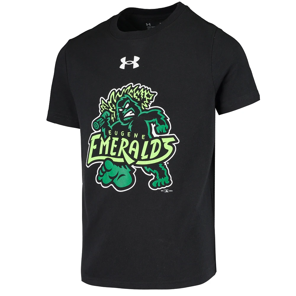 Youth Under Armour Black Eugene Emeralds Team Logo T-Shirt