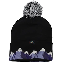 Youth Explore Black Polar Bear Cuffed Knit Hat with Pom