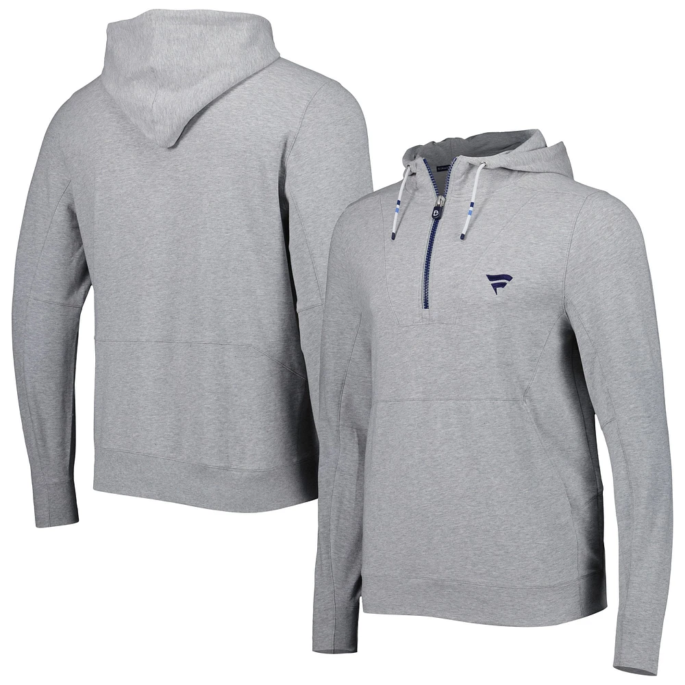 Sweat à capuche zippé quart de tour B. Draddy pour homme, gris chiné, Fanatics Corporate The Proctor