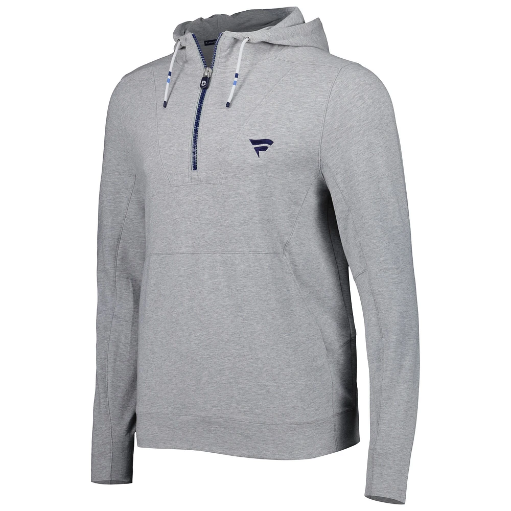 Sweat à capuche zippé quart de tour B. Draddy pour homme, gris chiné, Fanatics Corporate The Proctor