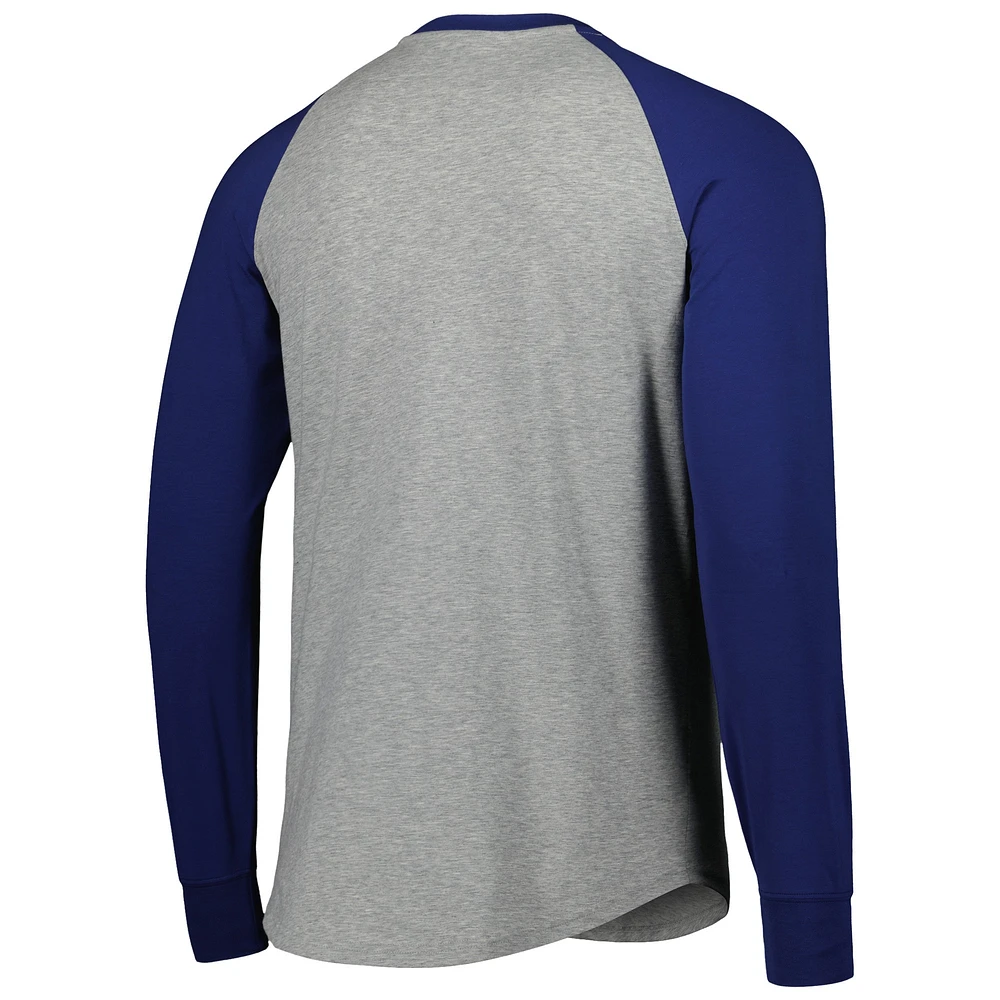 Men's B. Draddy Royal/Heather Gray Fanatics Corporate Say Hey Willie Raglan Long Sleeve T-Shirt