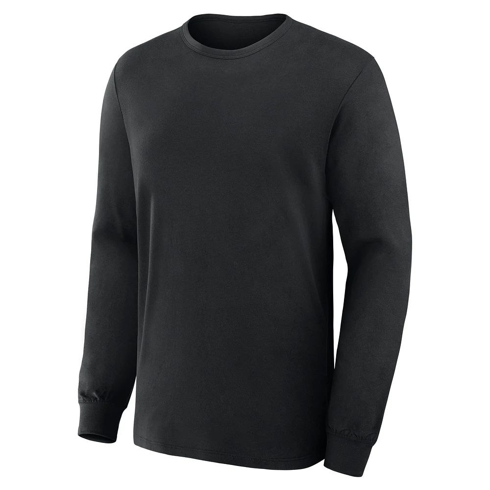 T-shirt à manches longues en coton noir pour homme Fanatics Corporate Legacy