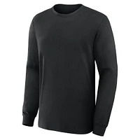 T-shirt à manches longues en coton noir pour homme Fanatics Corporate Legacy