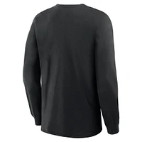 T-shirt à manches longues en coton noir pour homme Fanatics Corporate Legacy