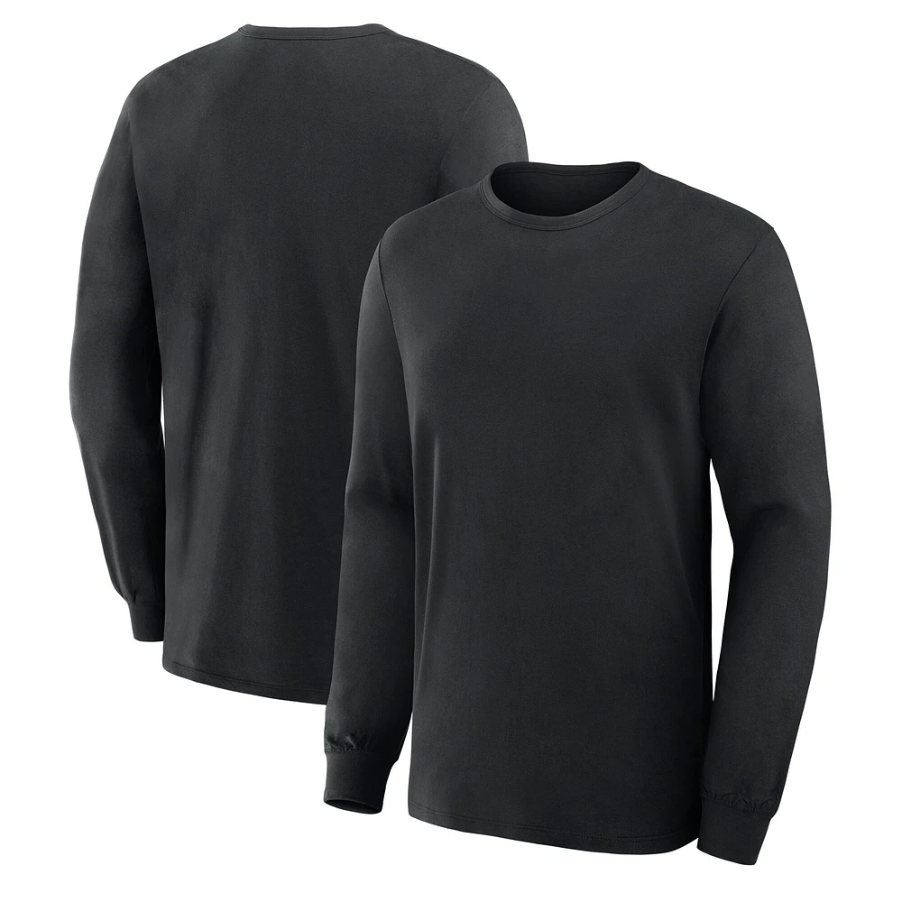 T-shirt à manches longues en coton noir pour homme Fanatics Corporate Legacy