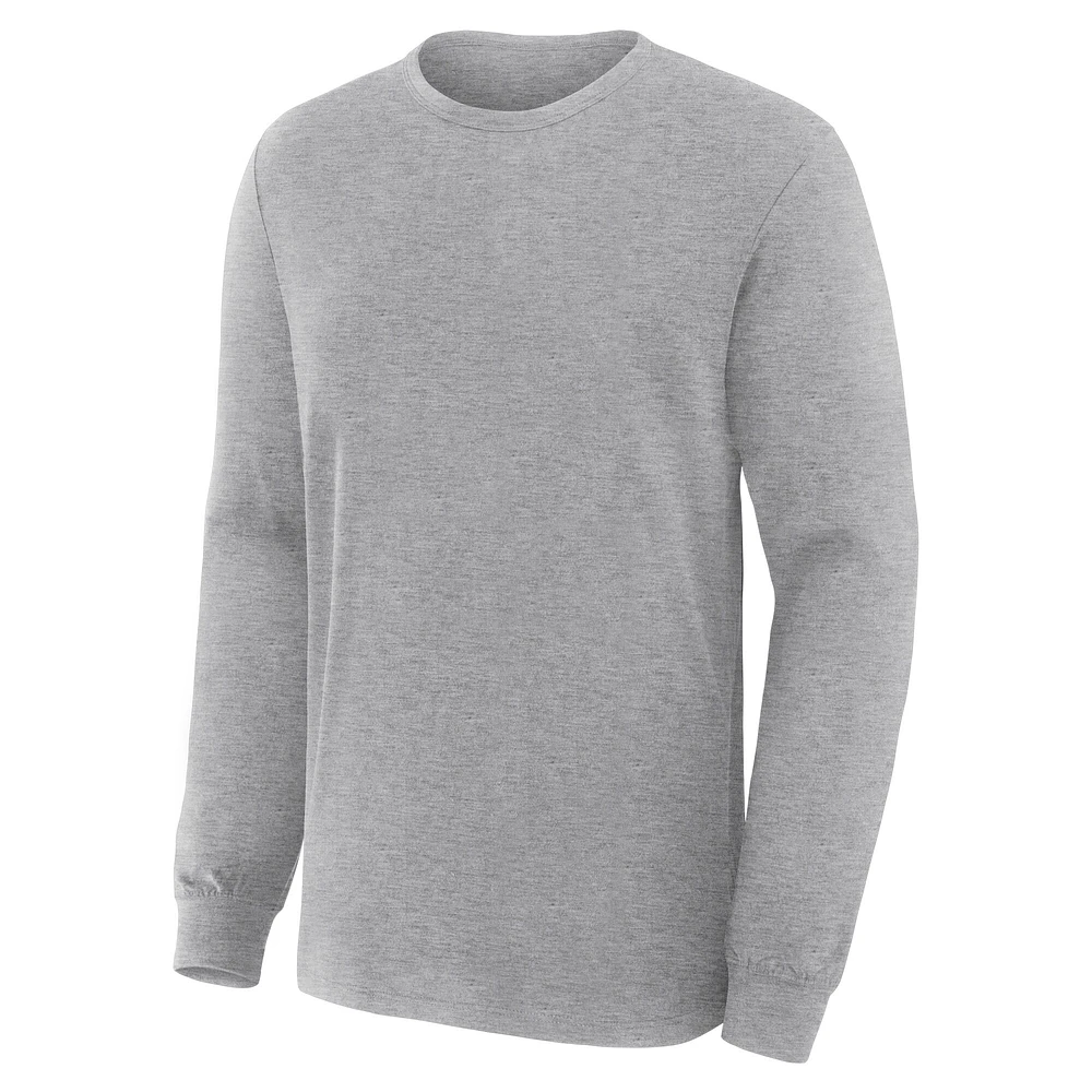Men's Fanatics Corporate Gray Legacy Long Sleeve Cotton T-Shirt