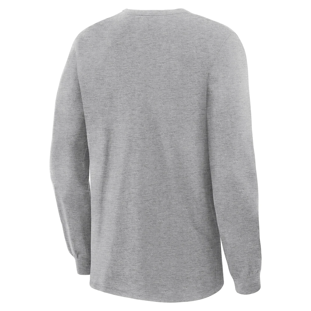 Men's Fanatics Corporate Gray Legacy Long Sleeve Cotton T-Shirt