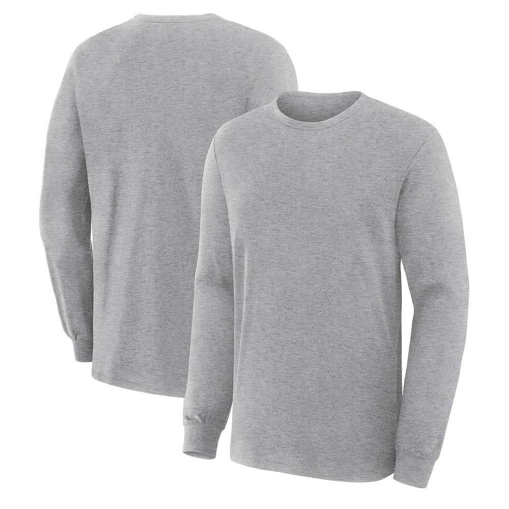Men's Fanatics Corporate Gray Legacy Long Sleeve Cotton T-Shirt