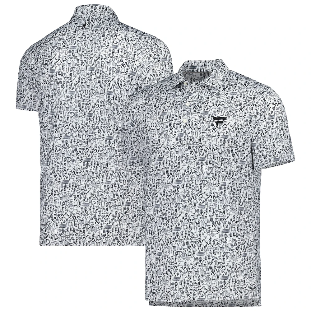 Men's johnnie-O Black Fanatics Corporate Tailgater Print Polo