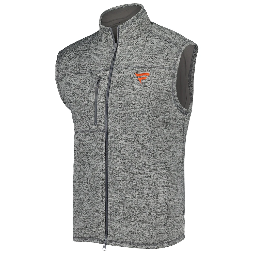 Men's johnnie-O Gray Fanatics Corporate Wes Full-Zip Vest