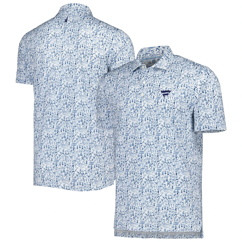 Men's johnnie-O White Fanatics Corporate Tailgater Print Polo