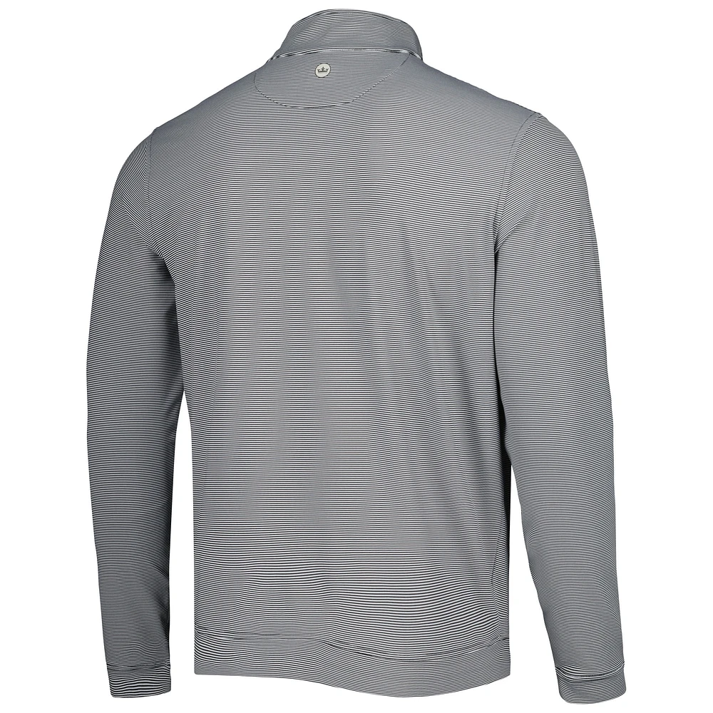 Men's Peter Millar Fanatics Corporate Perth Mini Stripe Performance Quarter-Zip Top