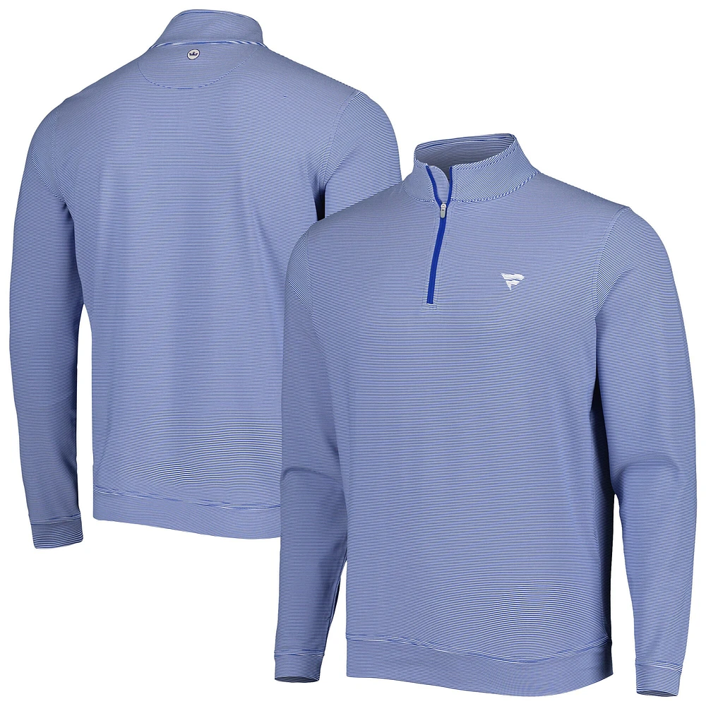 Haut zippé performance à mini rayures bleu Fanatics Corporate Perth de Peter Millar pour homme