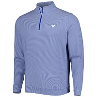 Haut zippé performance à mini rayures bleu Fanatics Corporate Perth de Peter Millar pour homme