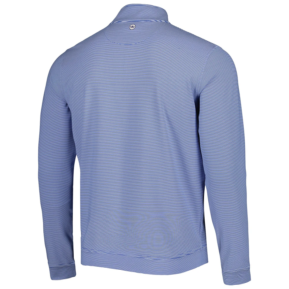 Haut zippé performance à mini rayures bleu Fanatics Corporate Perth de Peter Millar pour homme
