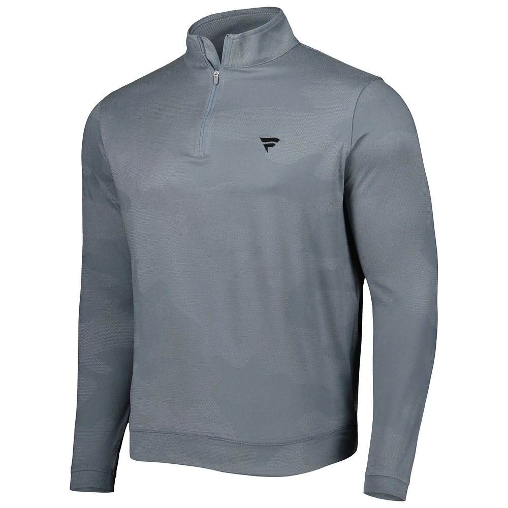 Haut zippé quart de tour en jacquard camouflage gris fanatiques Peter Millar pour homme
