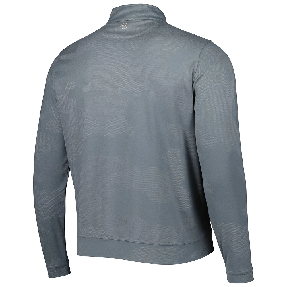 Haut zippé quart de tour en jacquard camouflage gris fanatiques Peter Millar pour homme