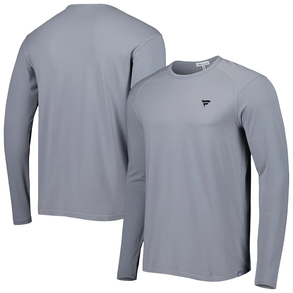 Men's Peter Millar Gray Fanatics Corporate Lava Wash Long Sleeve T-Shirt