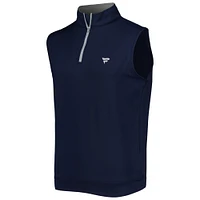 Men's Peter Millar Navy Fanatics Corporate Galway Stretch Loop Terry Quarter-Zip Vest